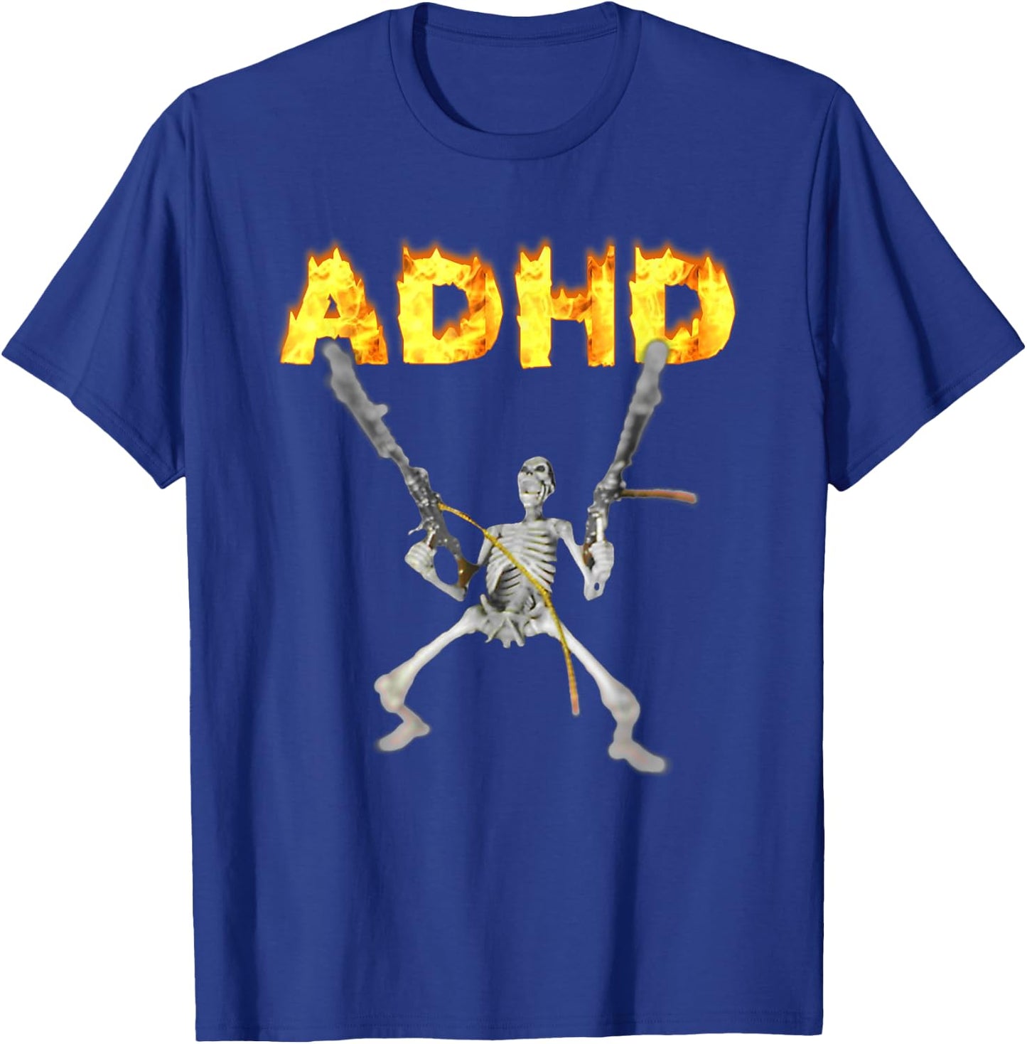 ADHD Skeleton Meme , black T-Shirt - T-Shirt | Royal
