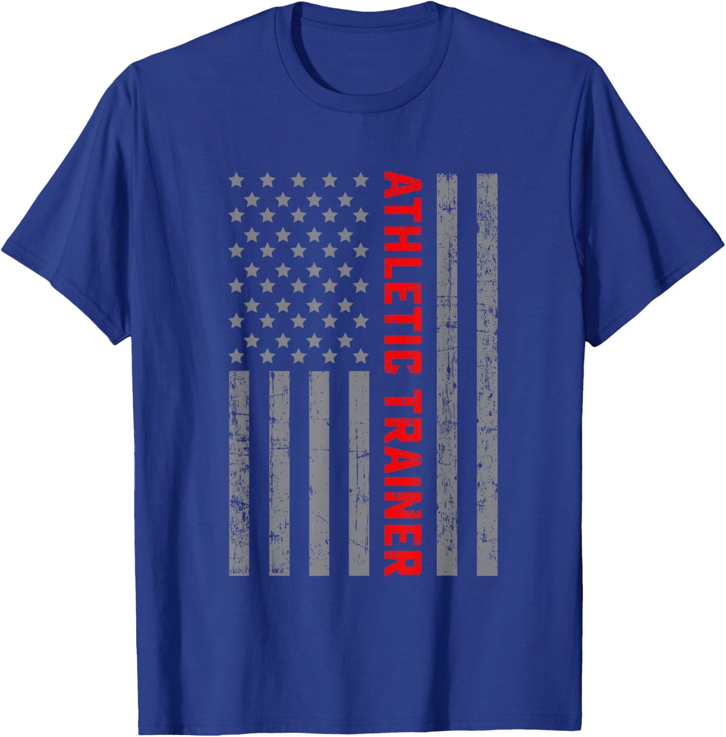 Athletic Trainer Vintage US Flag Dad T-Shirt - T-Shirt | Royal
