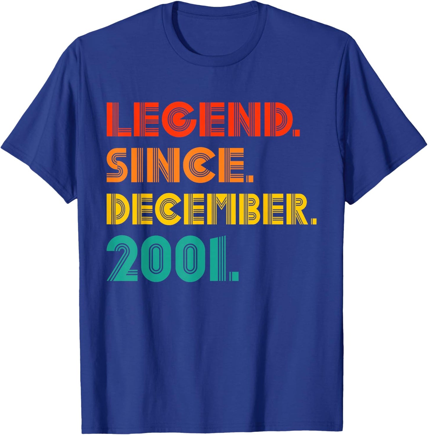 Legend Since December 2001 Birthday December 2001 Vintage T-Shirt - T-Shirt | Royal