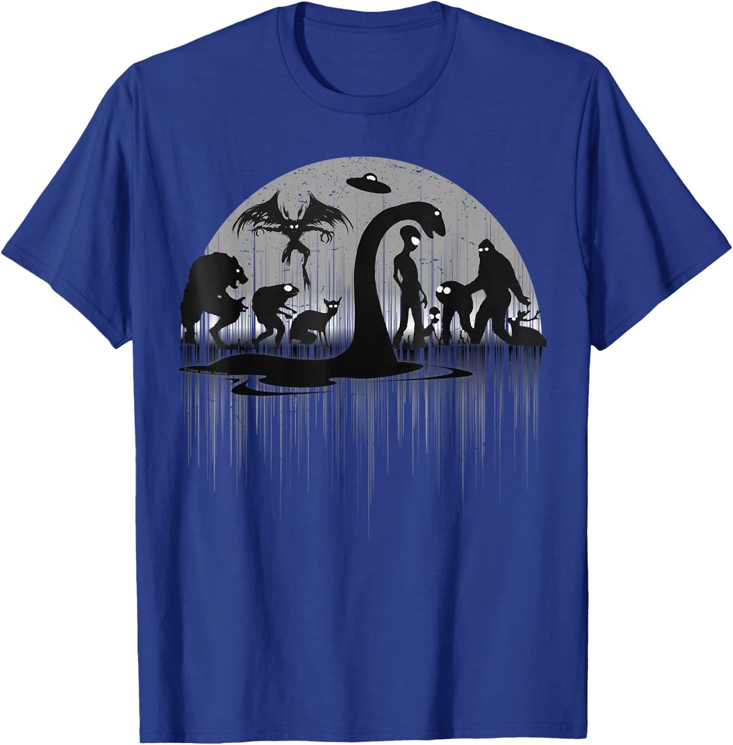 Mythical Loch Ness Bigfoot Mothman Aliens Funny Cryptid T-Shirt - T-Shirt | Royal