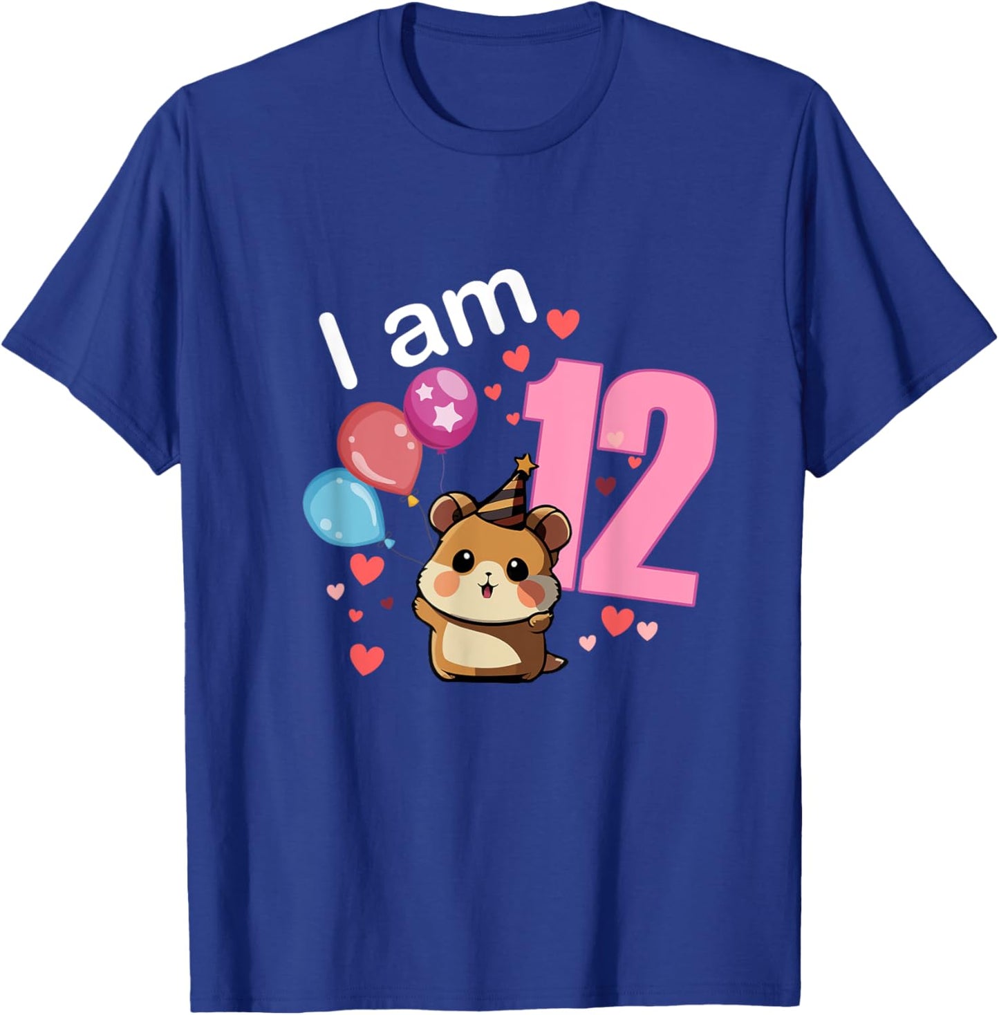 My 12th Birthday Hamster Pet Lovers Party Gifts 12 Years Old T-Shirt - T-Shirt | Royal