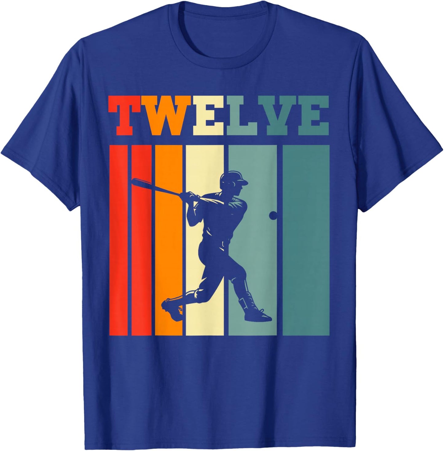 Retro Twelve Baseball 12th Bday Party 12 Years Old T-Shirt - T-Shirt | Royal