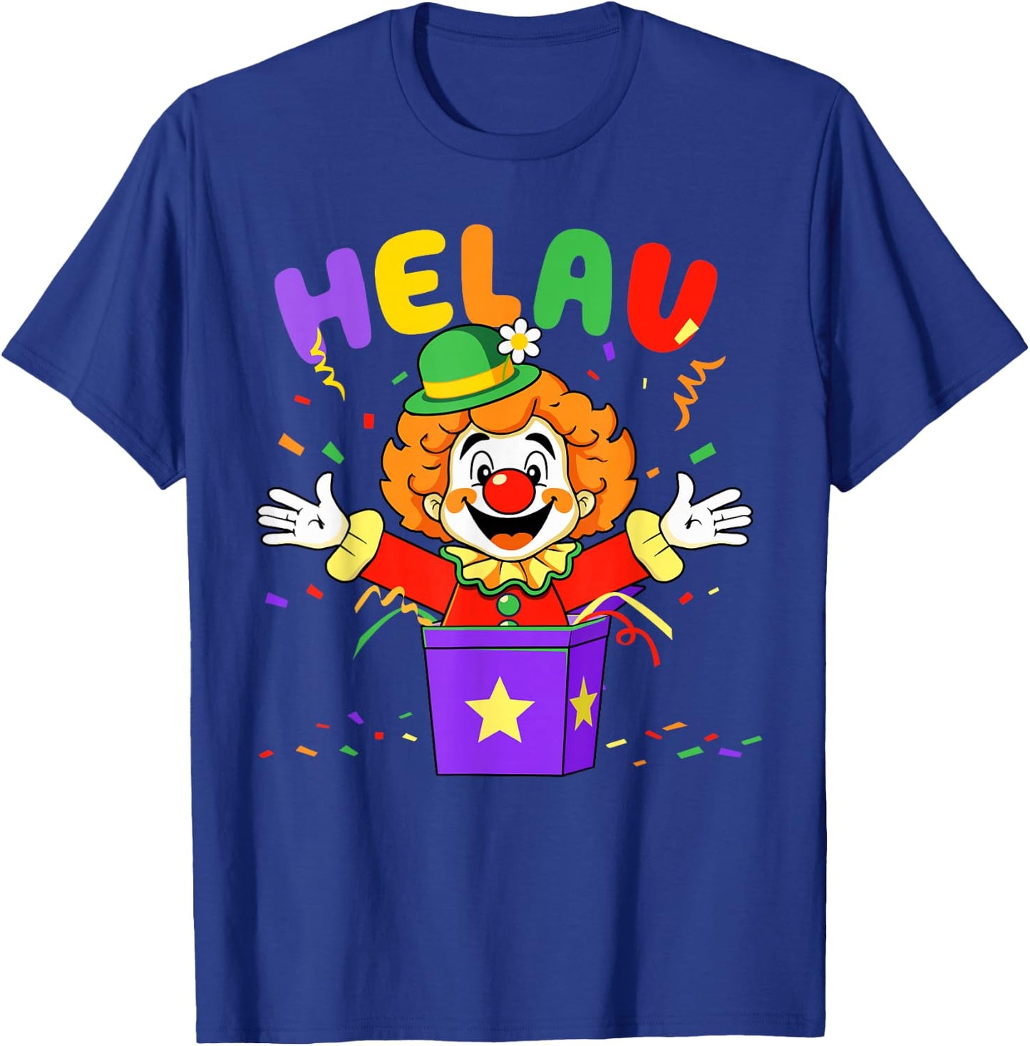 Helau Clown in Box Costume for Carnival Fancy Dress T-Shirt - T-Shirt | Royal