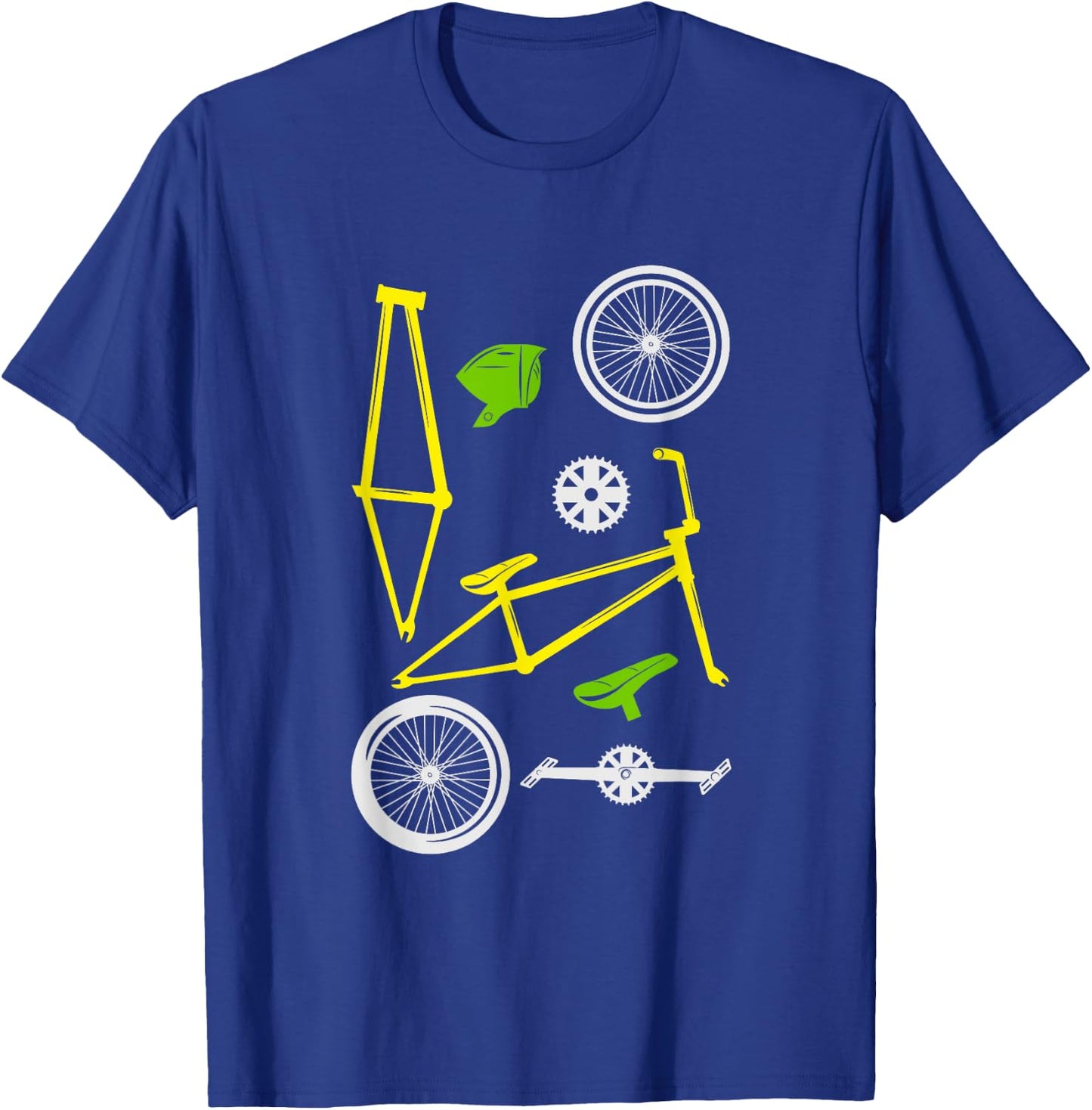 Bicycle BMX MTB Parts Love Cycling Biker Offroad Cyclist T-Shirt - T-Shirt | Royal