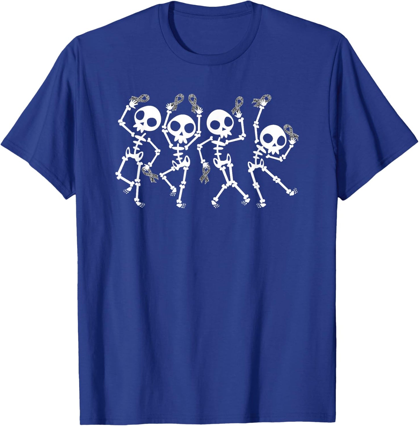 Ehlers Danlos Syndrome Black And White EDS Skeleton T-Shirt - T-Shirt | Royal