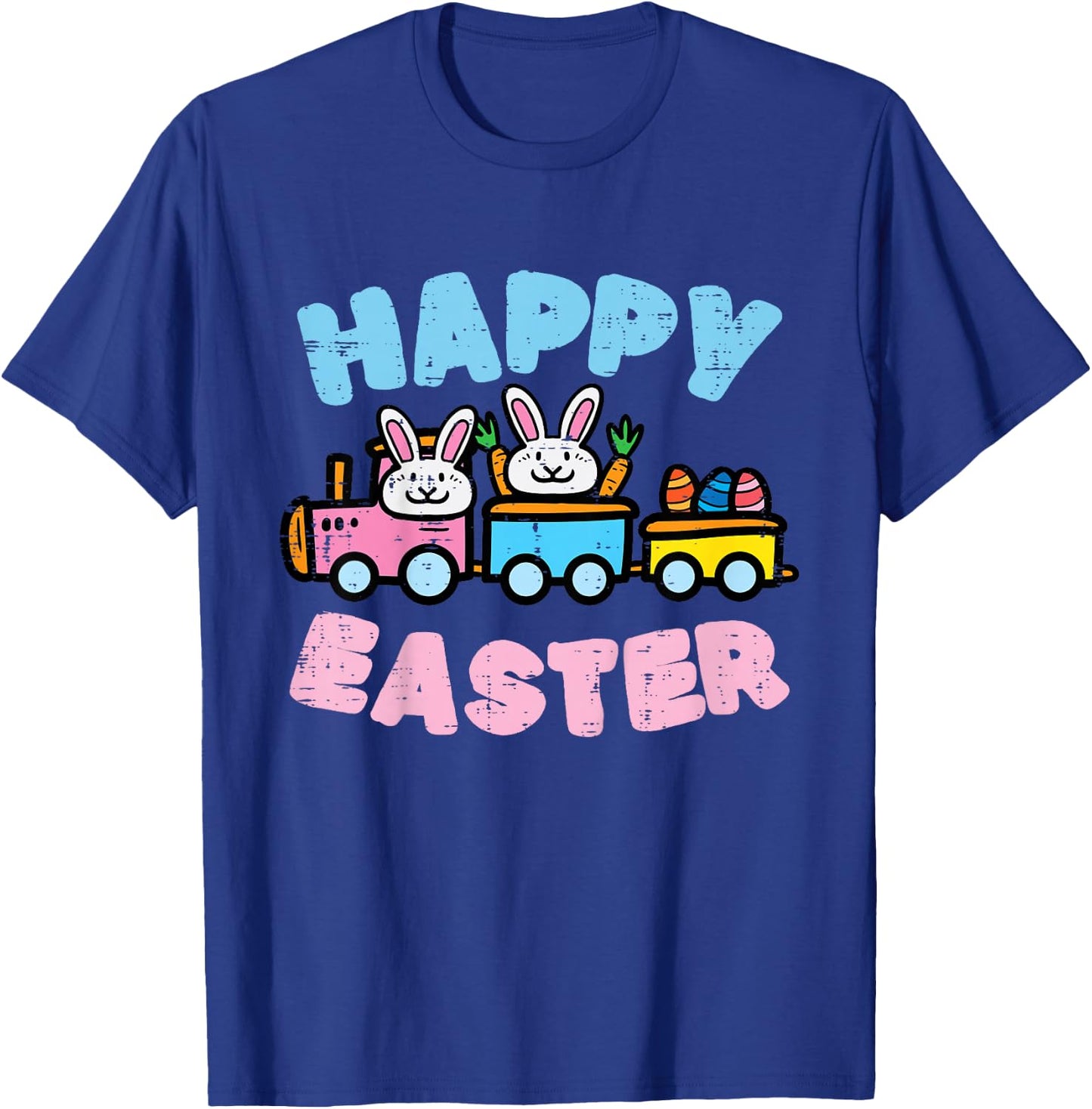 Kids Happy Easter Train Bunny Cute Spring Boys Kids Toddler Youth T-Shirt - T-Shirt | Royal