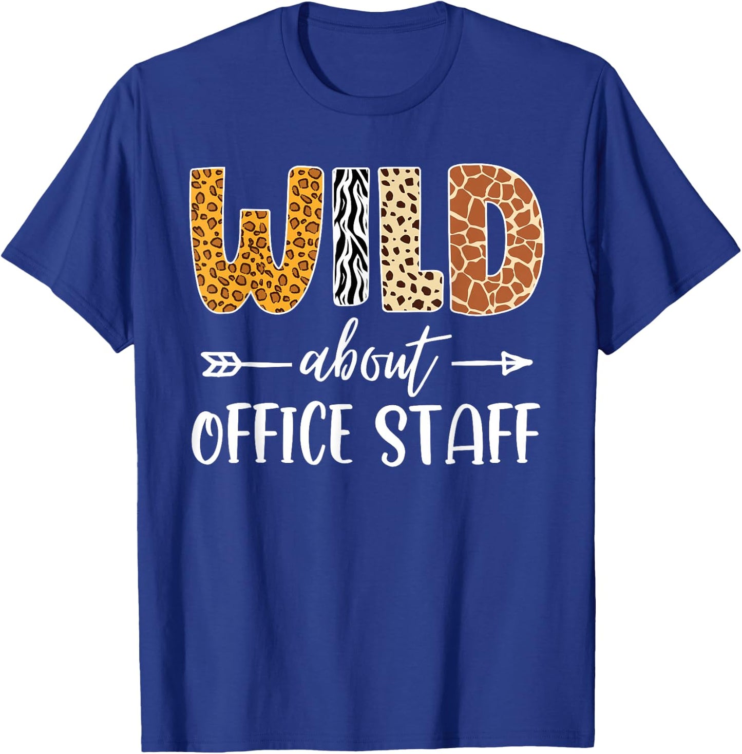 Wild About Office Staff Leopard Teacher Back to School Kids T-Shirt - T-Shirt | Royal