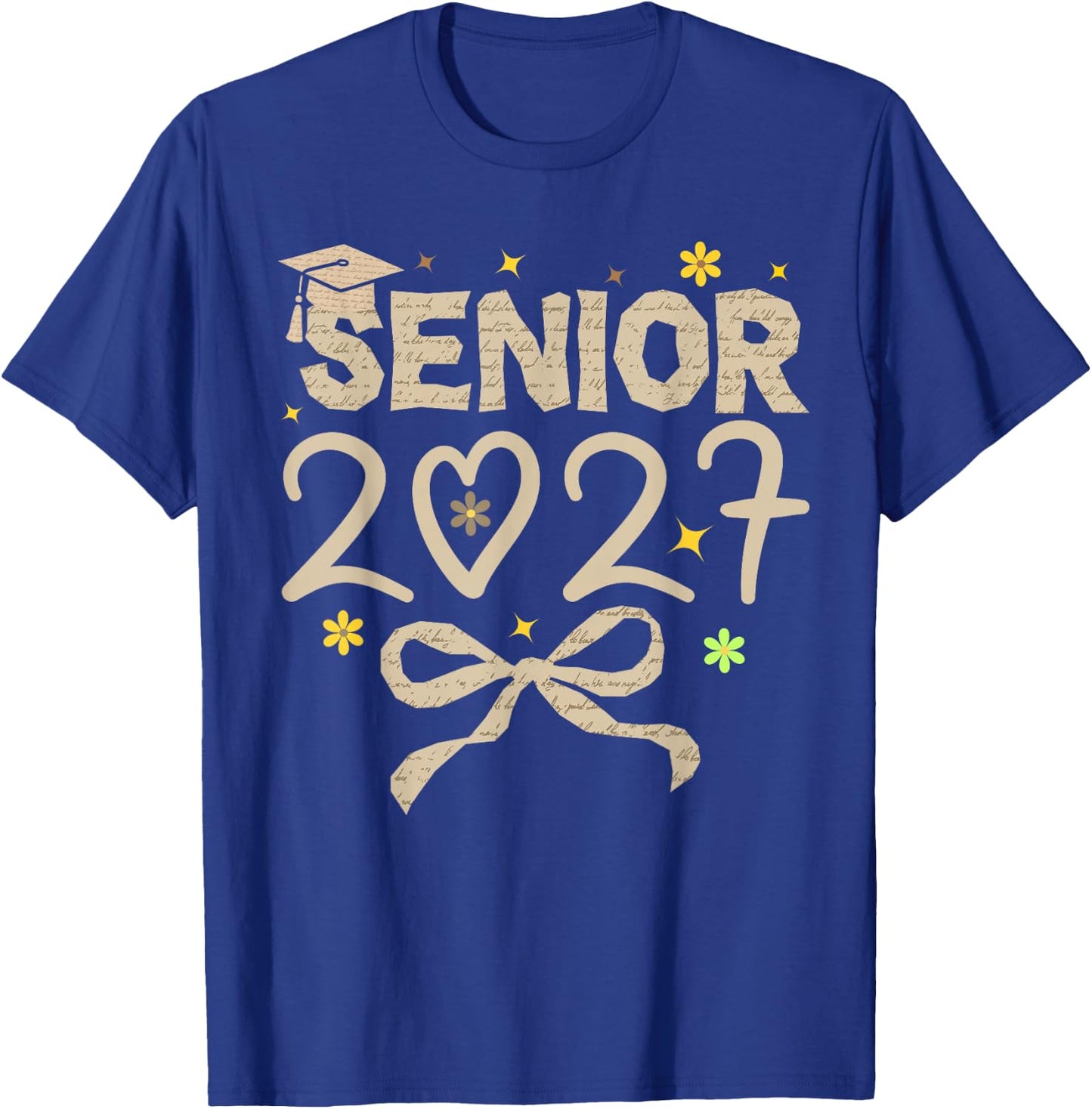 Class of 2027 Senior Coquette Bow 2027 Graduation T-Shirt - T-Shirt | Royal