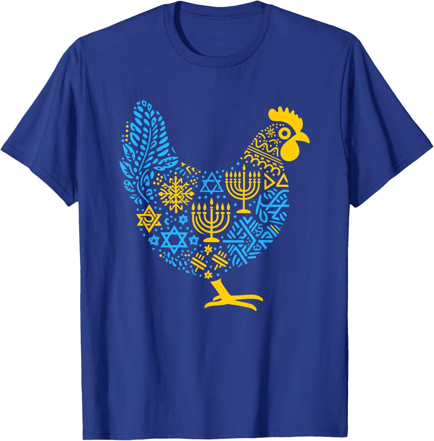 Chicken Menorah Dreidel Jewish Hanukkah Kids T-Shirt - T-Shirt | Royal