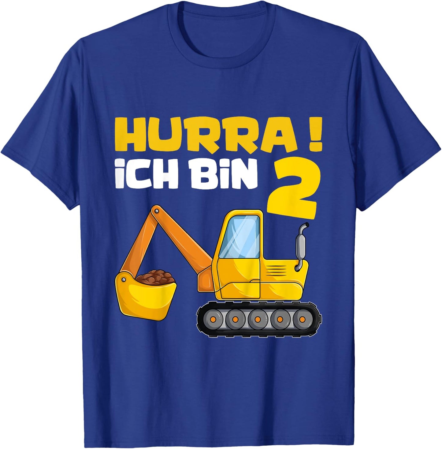 Hurra Ich Bin 2. Geburtstag Jungen Shirts, Zwei Jahre Bagger T-Shirt - T-Shirt | Royal