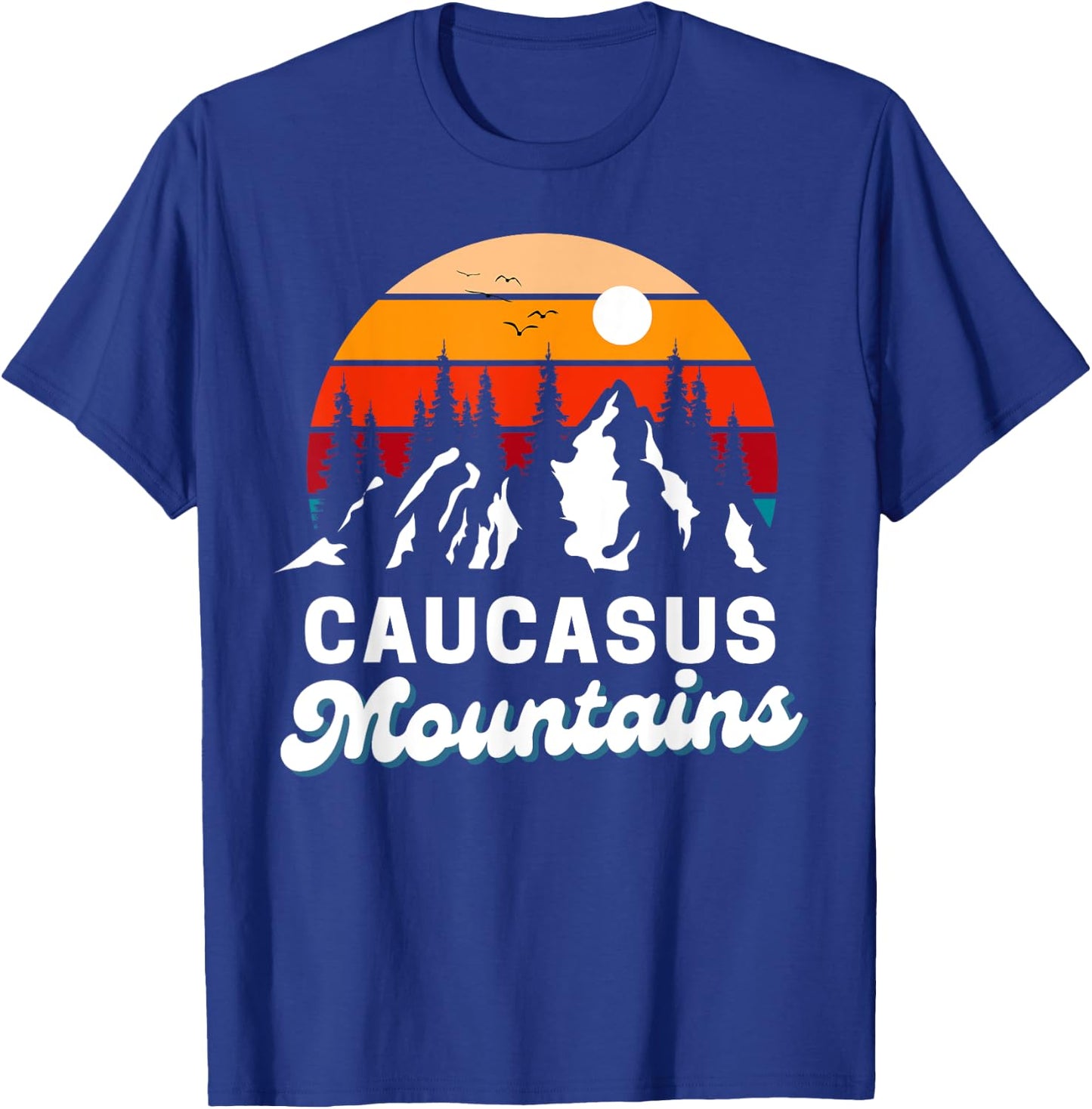 Caucasus Mountains Outdoor Hiking Nature Retro Souvenir T-Shirt - T-Shirt | Royal