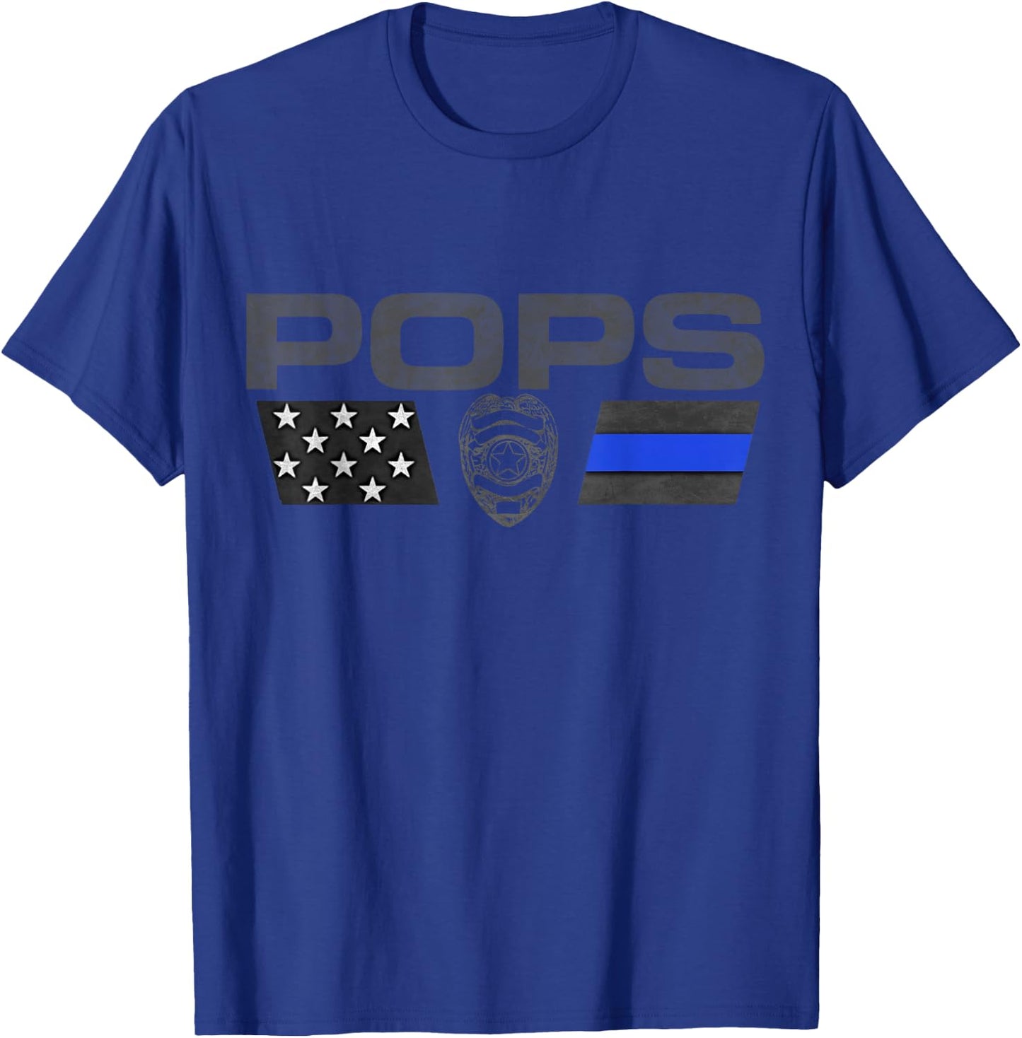 Police Pops Thin Blue Line Logo T-Shirt - T-Shirt | Royal