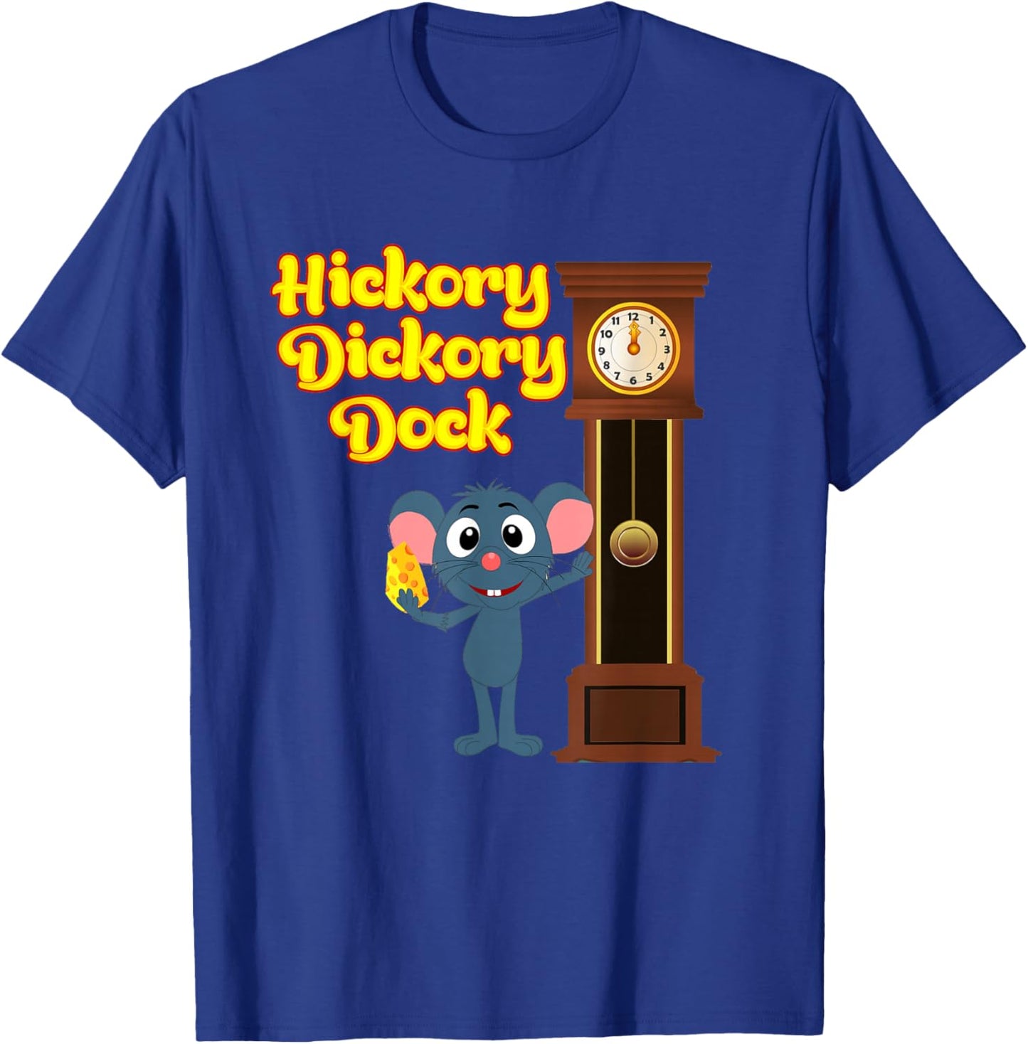 Hickory Dickory Dock Nursery Rhyme Adults and Kids T-Shirt - T-Shirt | Royal