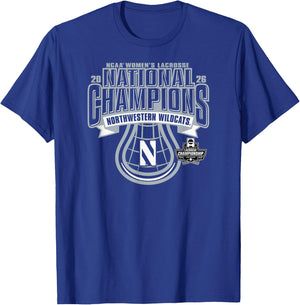 Northwestern Wildcats National Champs 2026 Women's Lacrosse T-Shirt - T-Shirt | Royal