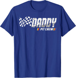 Daddy Pit Crew Race Car Birthday Family Racing T-Shirt - T-Shirt | Royal