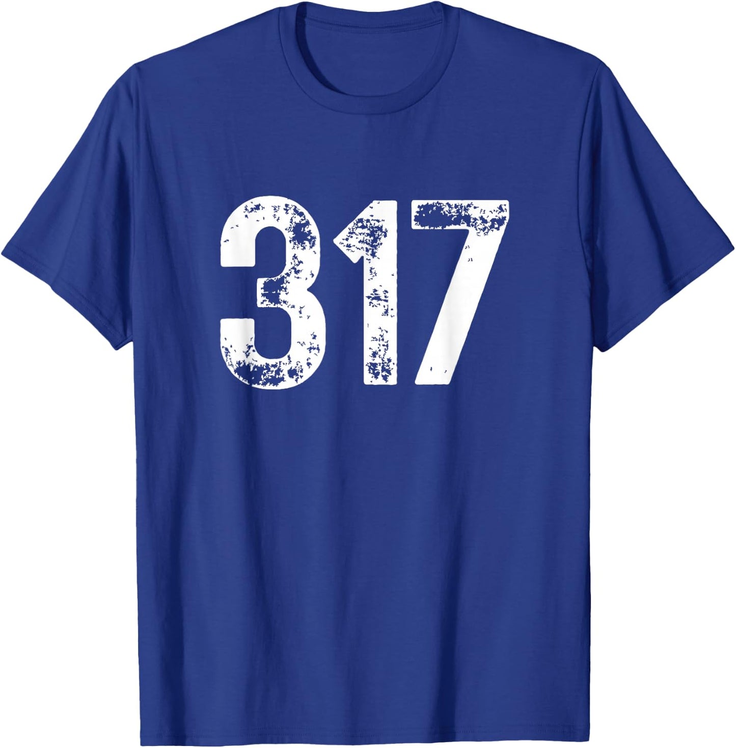 Area Code 317 Indianapolis Indiana in Three ONE Seven 317 T-Shirt - T-Shirt | Royal