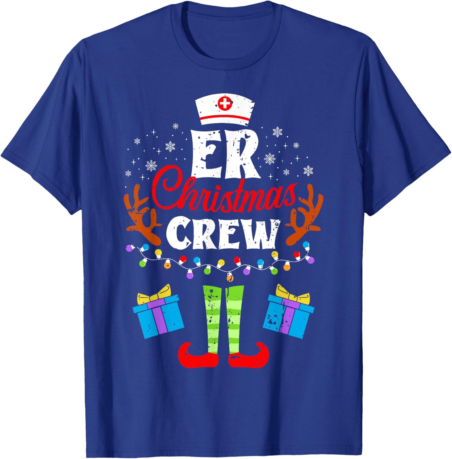 ER Christmas Nurse Crew Nursing Women Men Pajama Xmas T-Shirt - T-Shirt | Royal