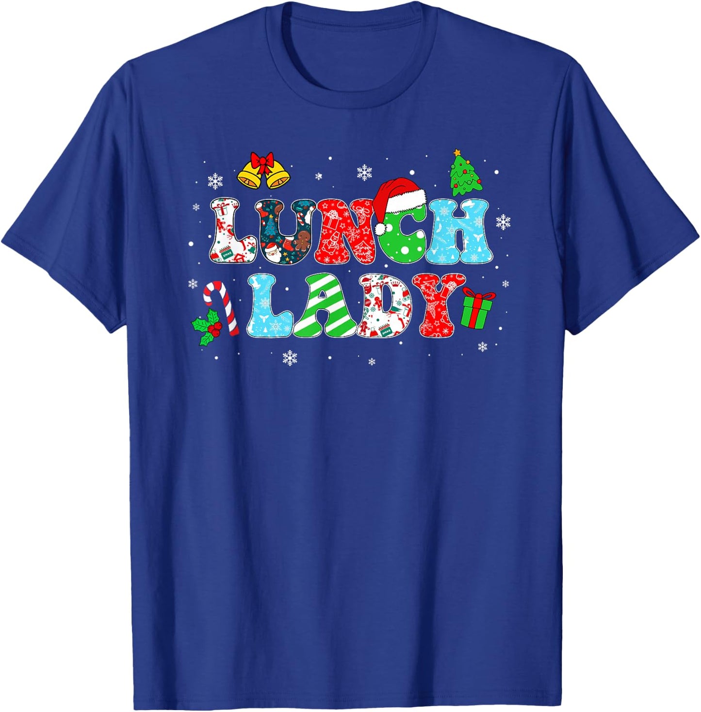 Groovy Lunch Lady Christmas Matching Xmas Lunch Lady Women T-Shirt - T-Shirt | Royal