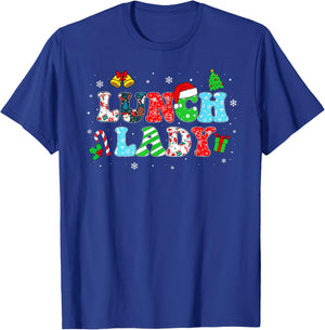 Groovy Lunch Lady Christmas Matching Xmas Lunch Lady Women T-Shirt - T-Shirt | Royal