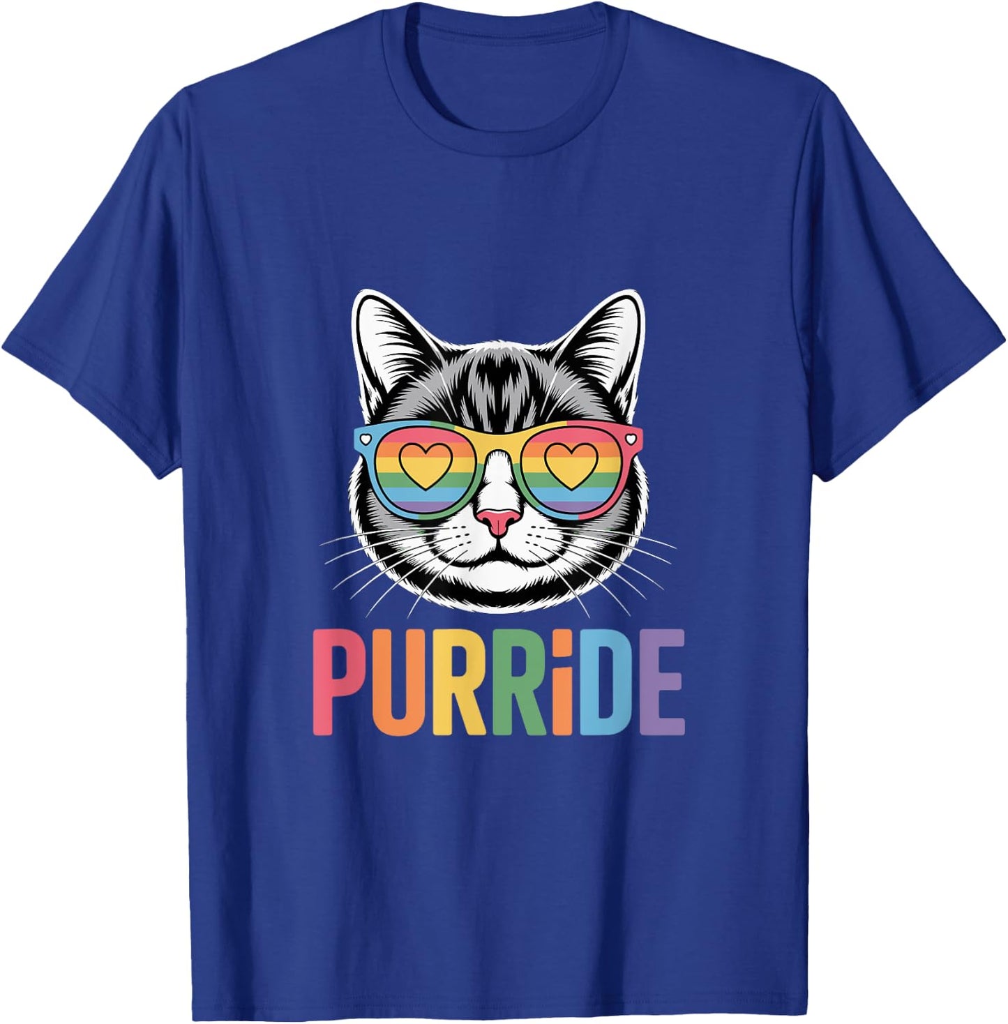 Pride Cat LGBTQ Rainbow Sunglasses Purride Women T-Shirt - T-Shirt | Royal
