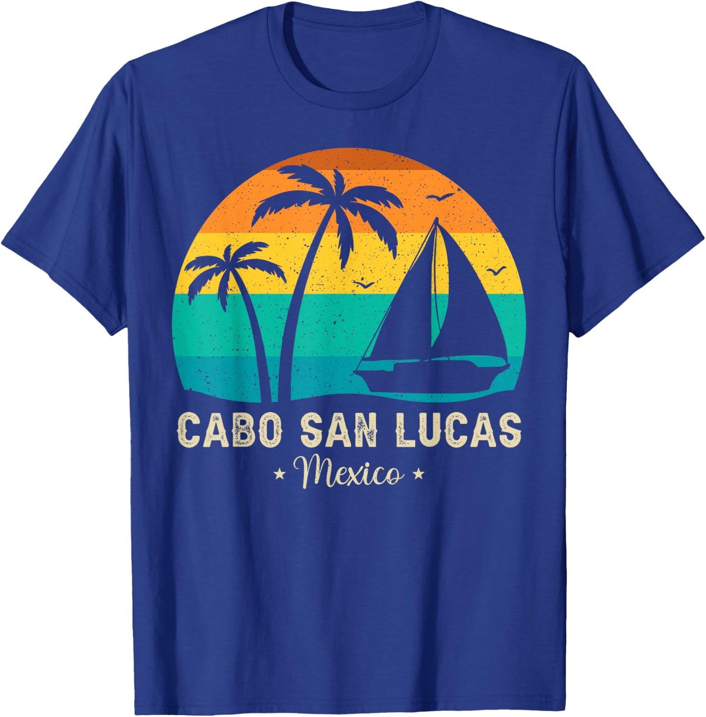 Vintage Cabo San Lucas Mexico Sunset, Vacation Summer Men Women Girls Kids T-Shirt - T-Shirt | Royal