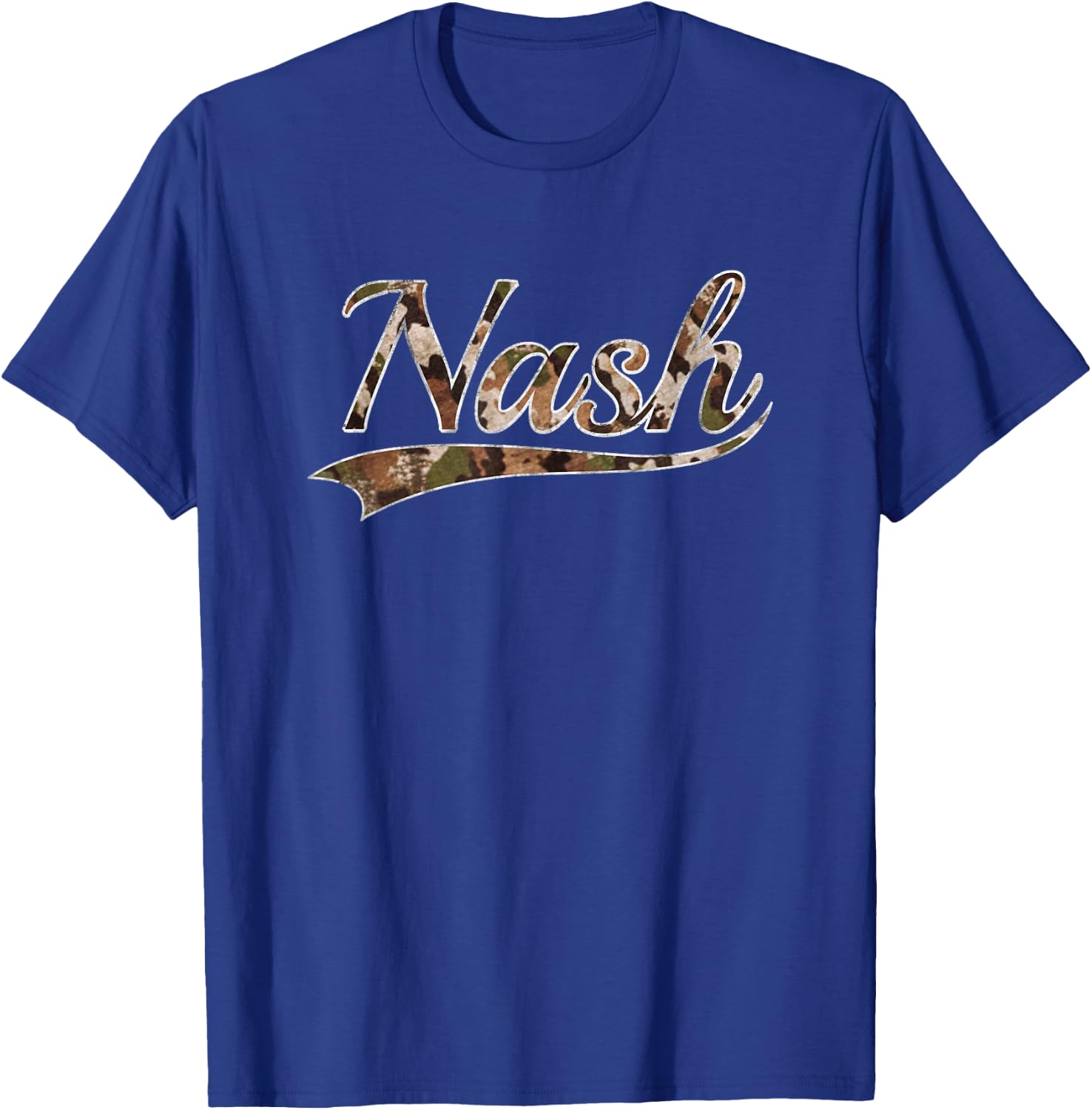 Nash Nashville Camouflage Vintage Inspired Distressed Camo T-Shirt - T-Shirt | Royal
