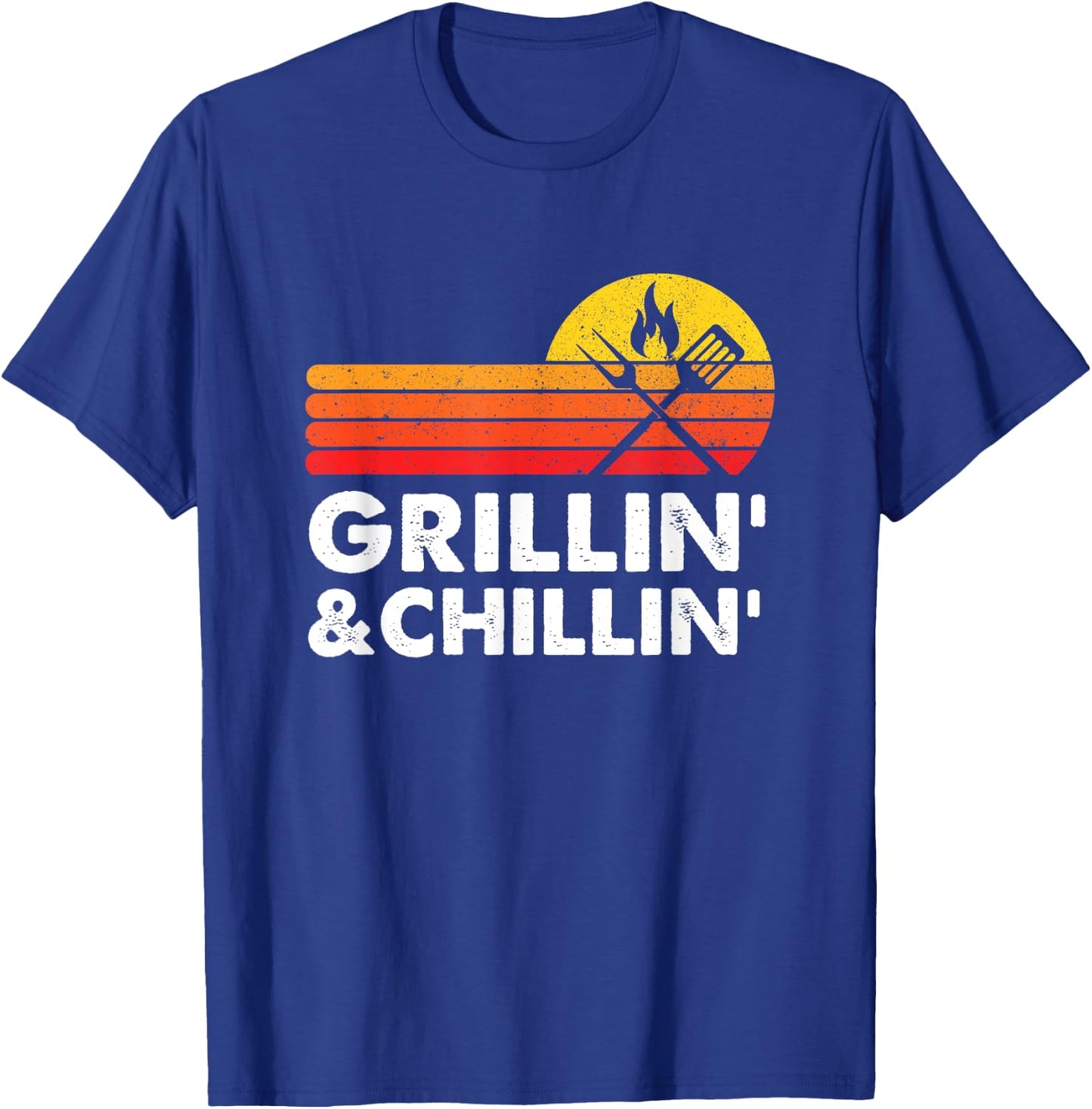Grilling And Chilling Smoke Meat BBQ Gift Home Cook Dad Men T-Shirt - T-Shirt | Royal