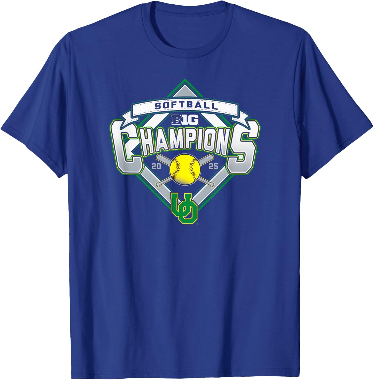 Oregon Ducks Softball Big Ten Champs 2025 Season T-Shirt - T-Shirt | Royal