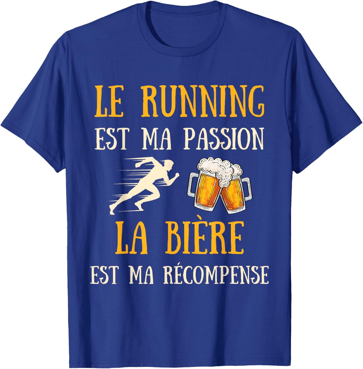 Running Beer Man Humour Running Gift Vintage , Black, S T-Shirt - T-Shirt | Royal