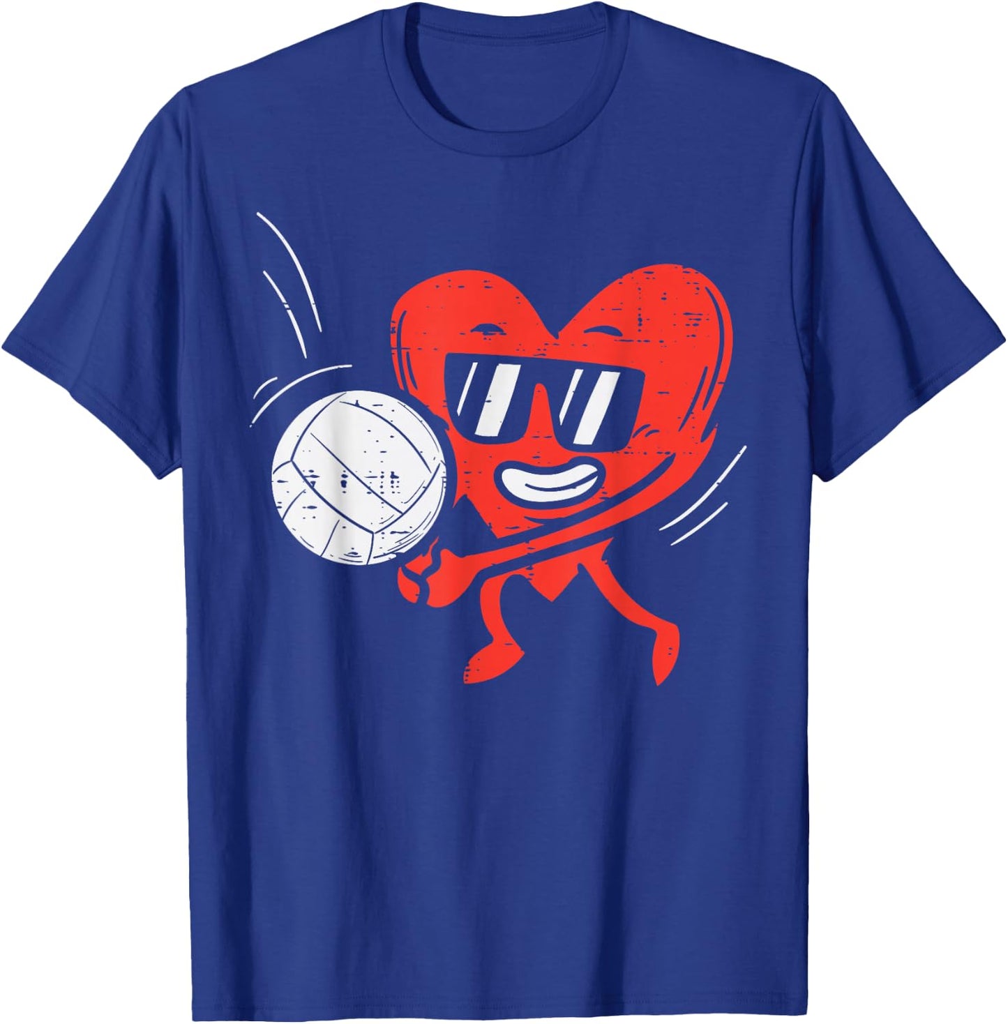 Heart Playing Volleyball Valentines Day Love Sports Girls T-Shirt - T-Shirt | Royal