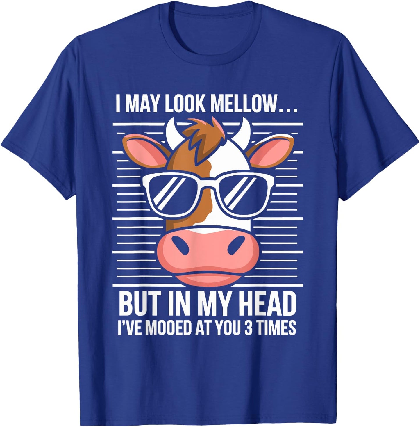 I May Look Calm but in My Head Funny Cow T-Shirt - T-Shirt | Royal