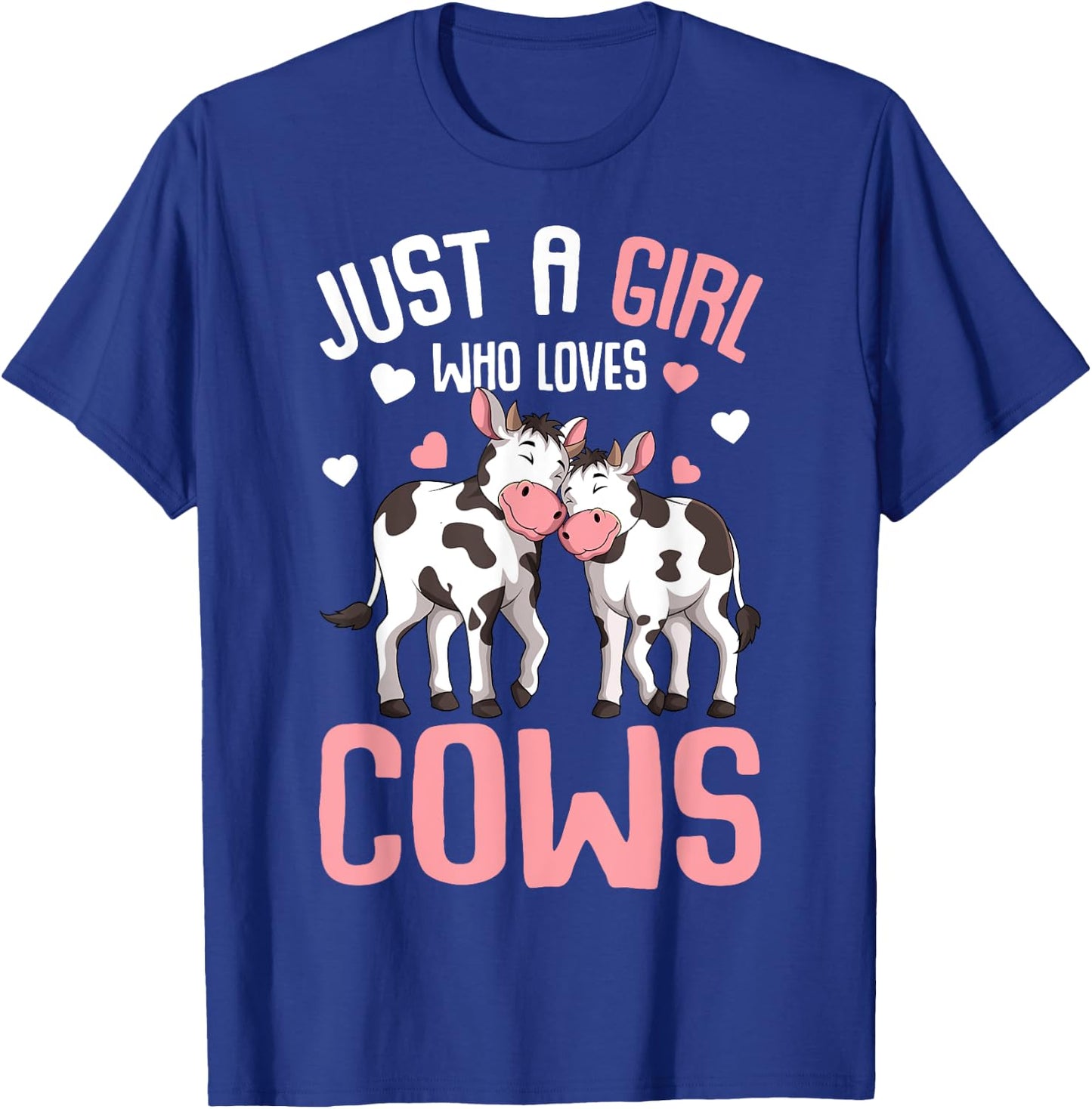 Just A Girl Who Loves Cows Farmers Cow Kids Girls T-Shirt - T-Shirt | Royal