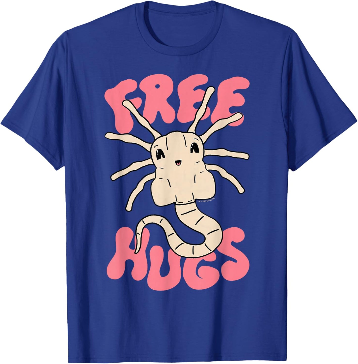 Aliens Cute Facehuggers Free Hugs Big Chest Poster T-Shirt - T-Shirt | Royal