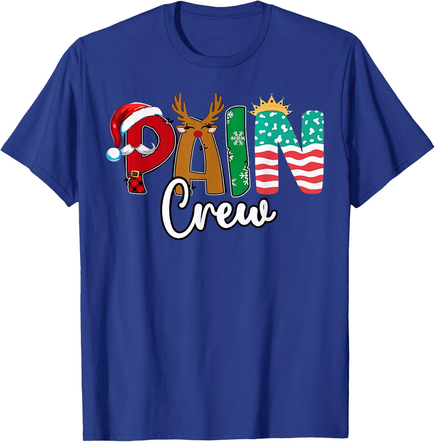 Pain Management Nurse Christmas Pain Crews Scrub Top Women T-Shirt - T-Shirt | Royal