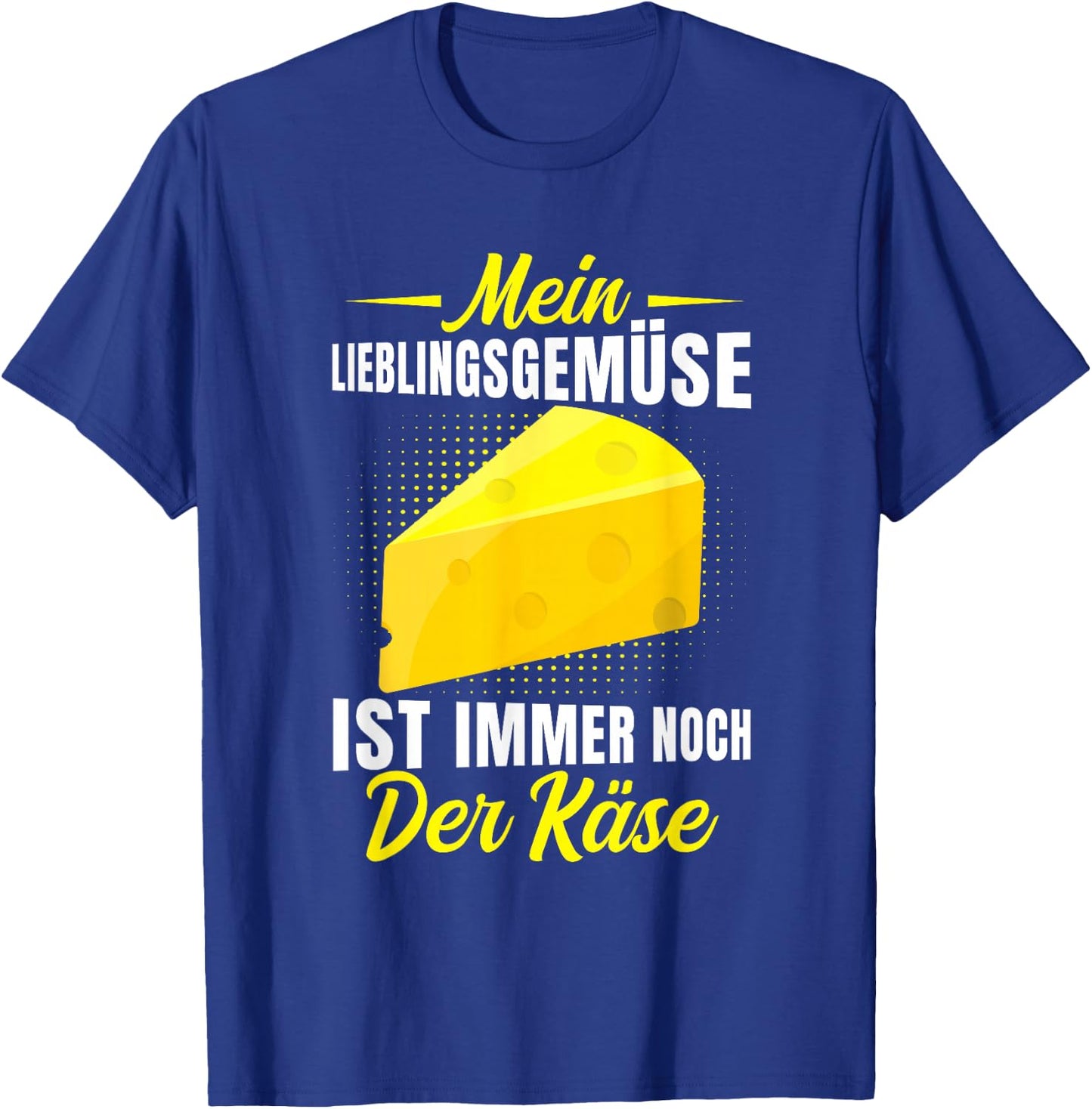 Cheese with German Text "Mein Lieblings Gemüssig ist noch der Käse" [M, black T-Shirt - T-Shirt | Royal