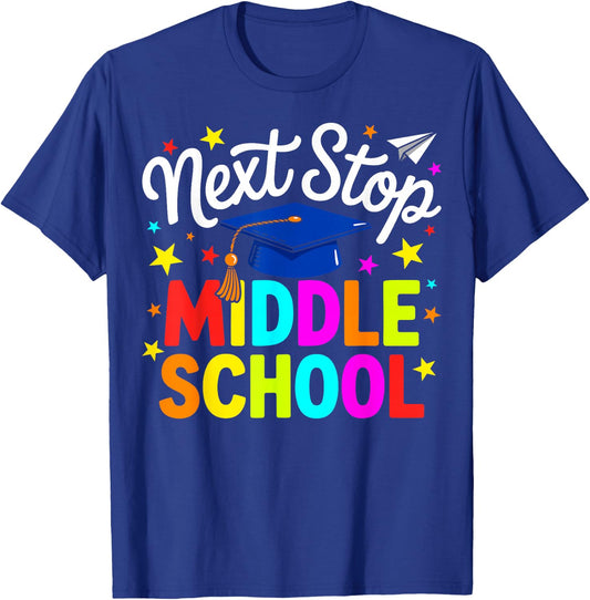 Next Stop Middle School Elementary School Graduation 2026 T-Shirt - T-Shirt | Royal