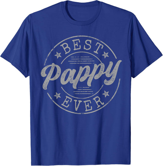 Best Pappy Ever Bold Vintage Badge T-Shirt - T-Shirt | Royal