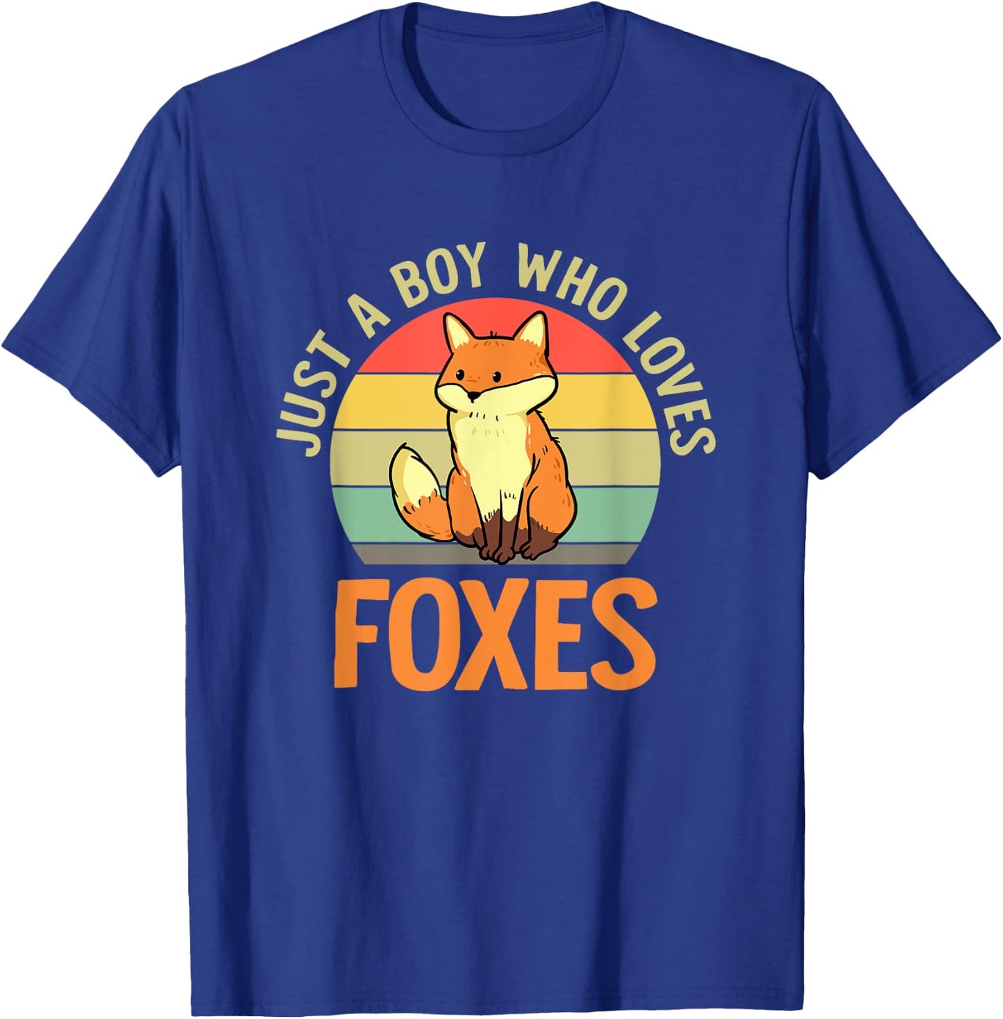 Retro Just A Boy Who Loves Foxes Boys Toddler Fox Lover T-Shirt - T-Shirt | Royal