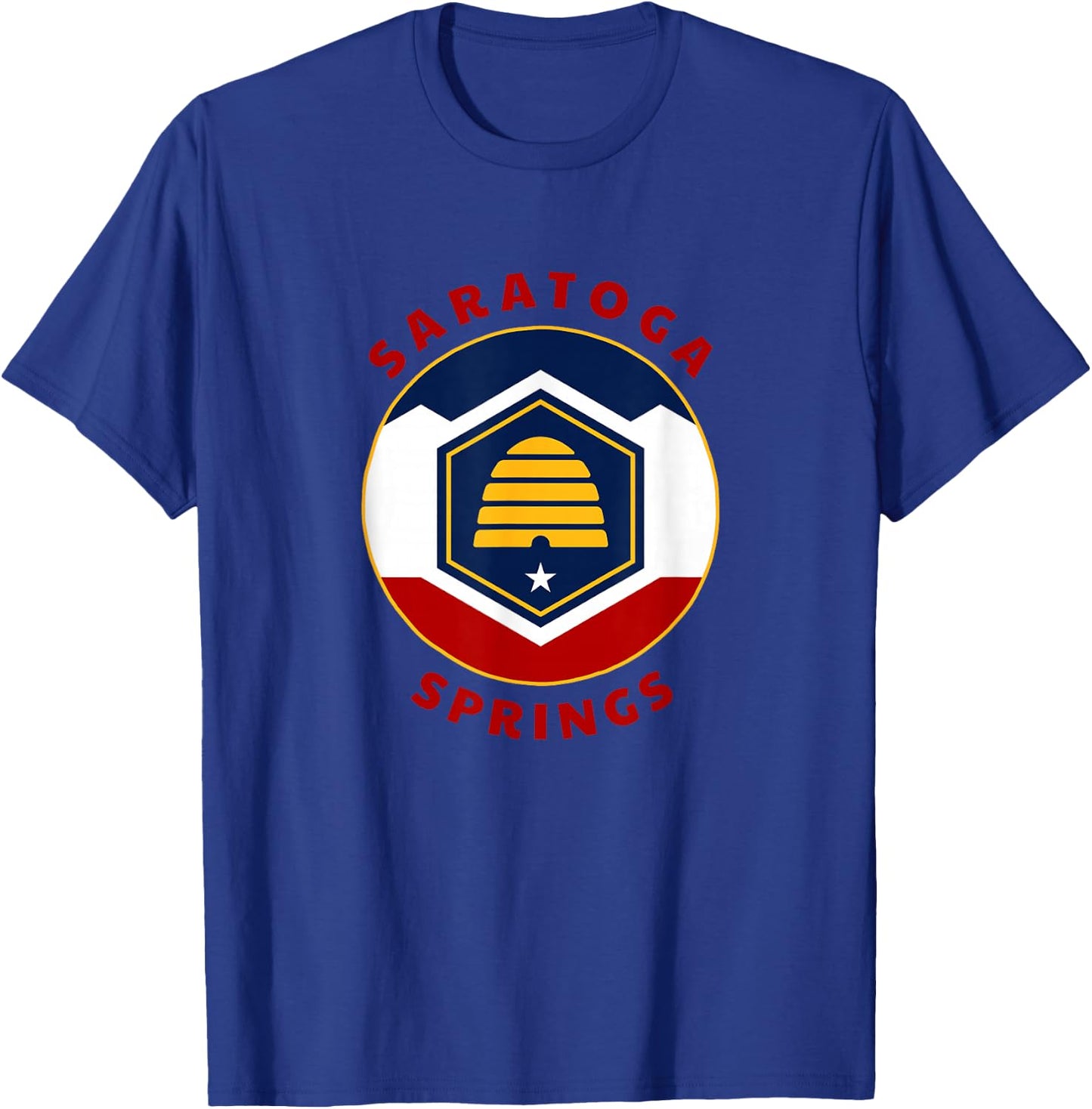 Saratoga Springs Utah New UT Flag Beehive Vacation Souvenir T-Shirt - T-Shirt | Royal