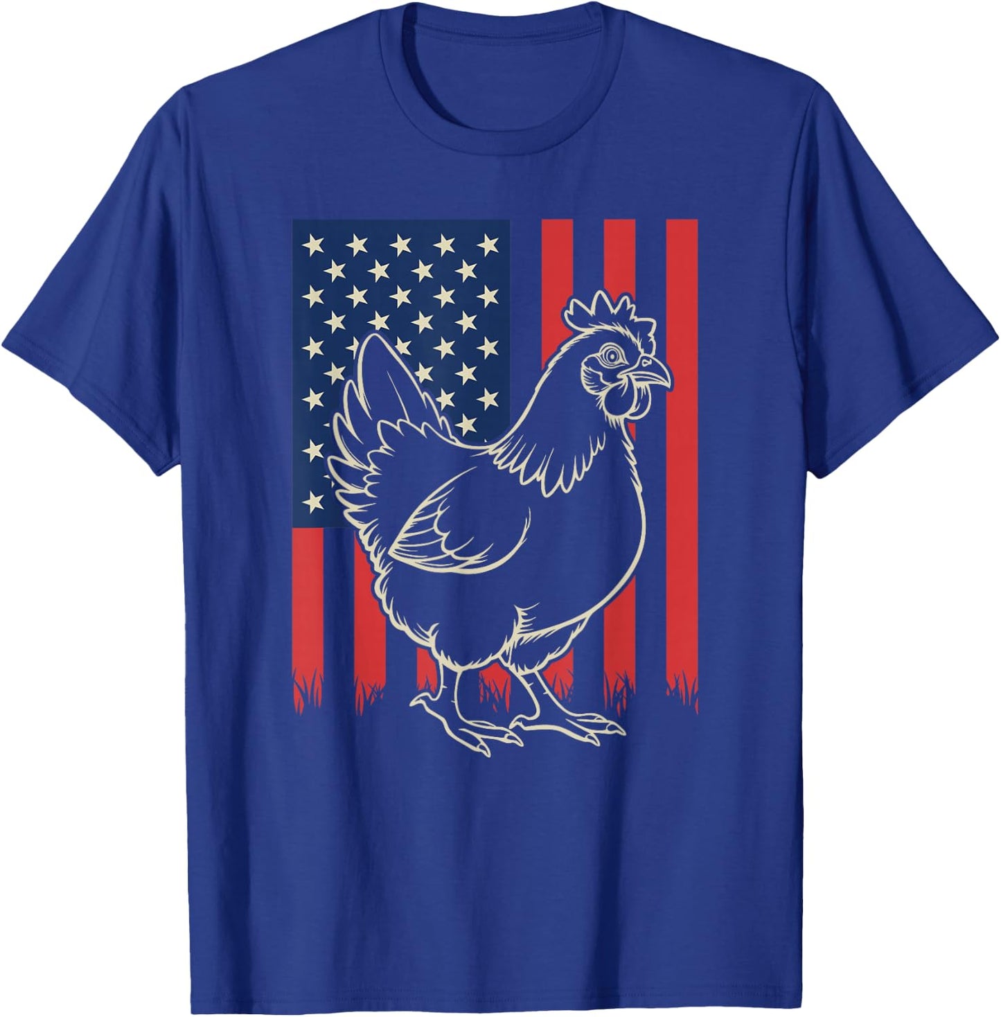 Chicken Lover Farmer Farm Animal 4th of July T-Shirt - T-Shirt | Royal