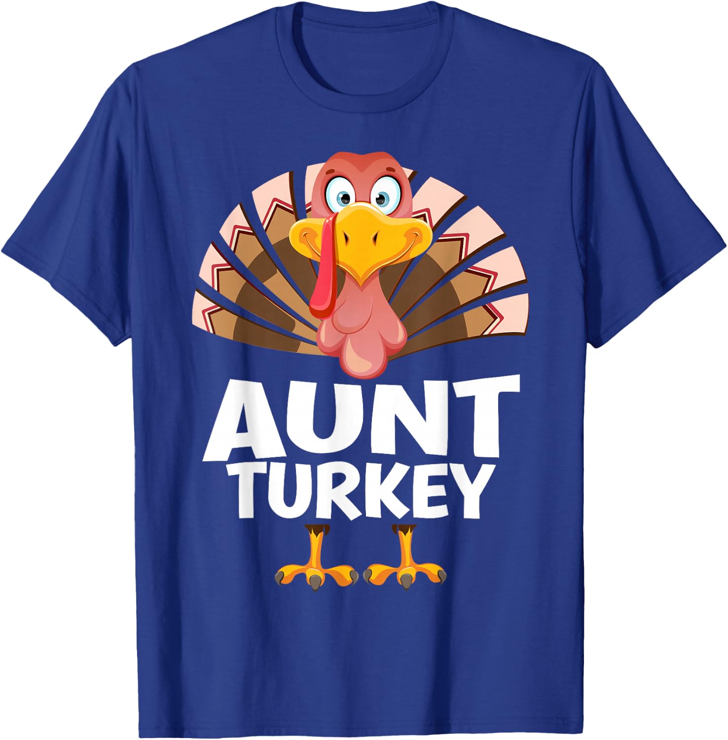 Thanksgiving Aunt Turkey Matching Pajama T-Shirt - T-Shirt | Royal