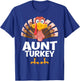 Thanksgiving Aunt Turkey Matching Pajama T-Shirt - T-Shirt | Royal