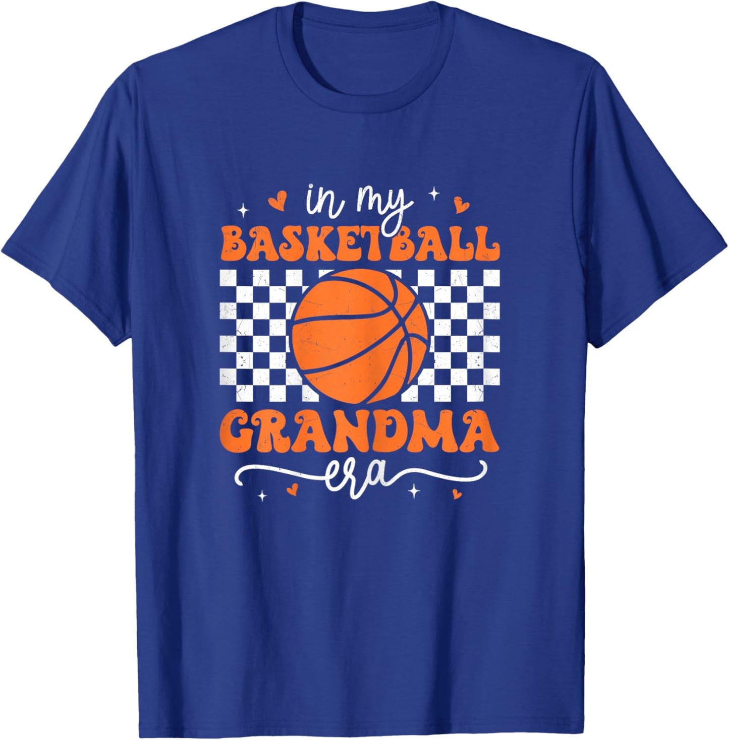 In My Basketball Grandma Era Groovy Retro Basketball Grandma T-Shirt - T-Shirt | Royal
