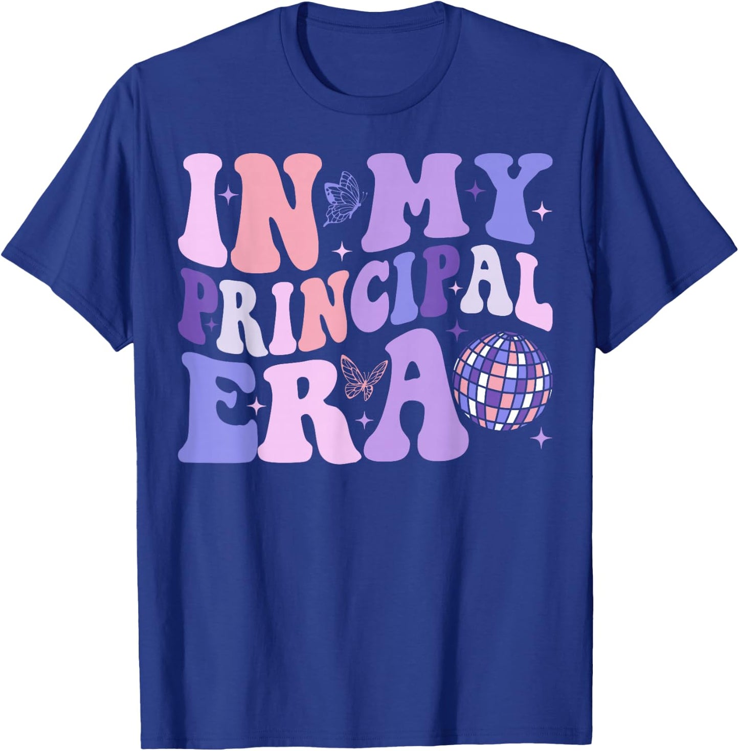 In My Principal Era Groovy School Principal Back To School T-Shirt - T-Shirt | Royal