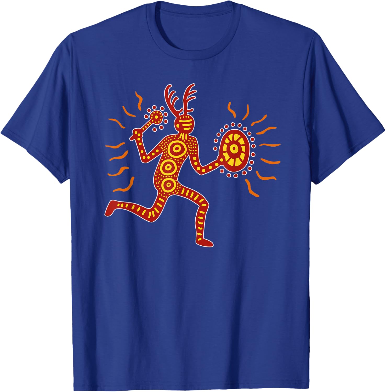 Running Deer Shaman Paleo Stammeskunst T-Shirt - T-Shirt | Royal