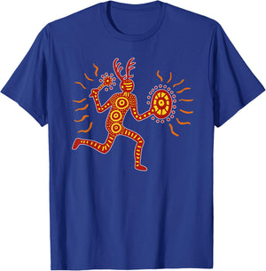 Running Deer Shaman Paleo Stammeskunst T-Shirt - T-Shirt | Royal