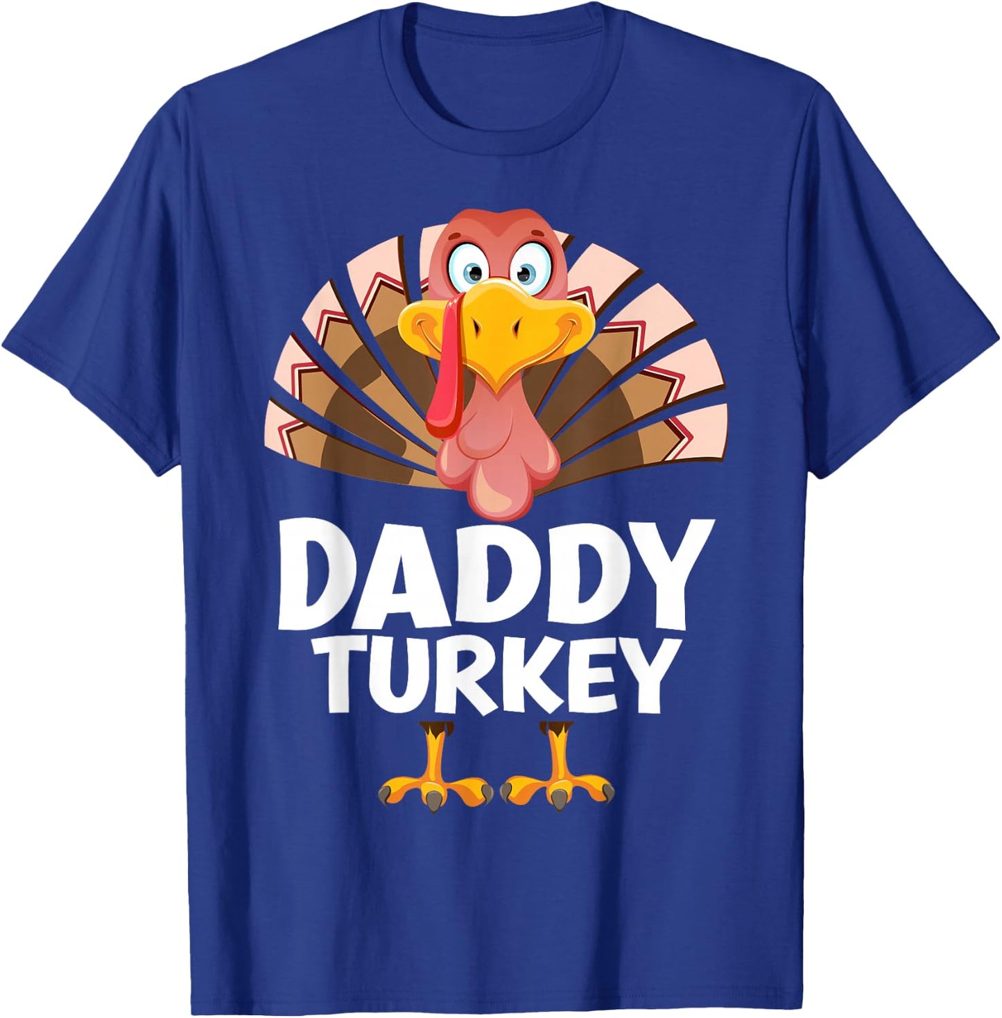 Thanksgiving Daddy Turkey Matching Pajama T-Shirt - T-Shirt | Royal