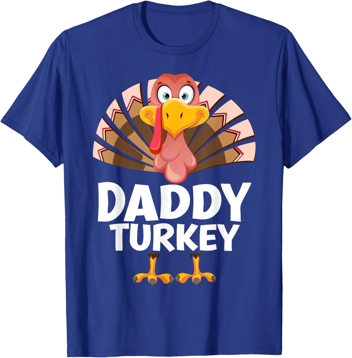 Thanksgiving Daddy Turkey Matching Pajama T-Shirt - T-Shirt | Royal