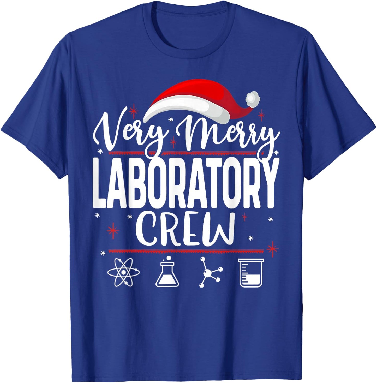 Very Merry Laboratory Crew Christmas Lab Technician Med Xmas T-Shirt - T-Shirt | Royal