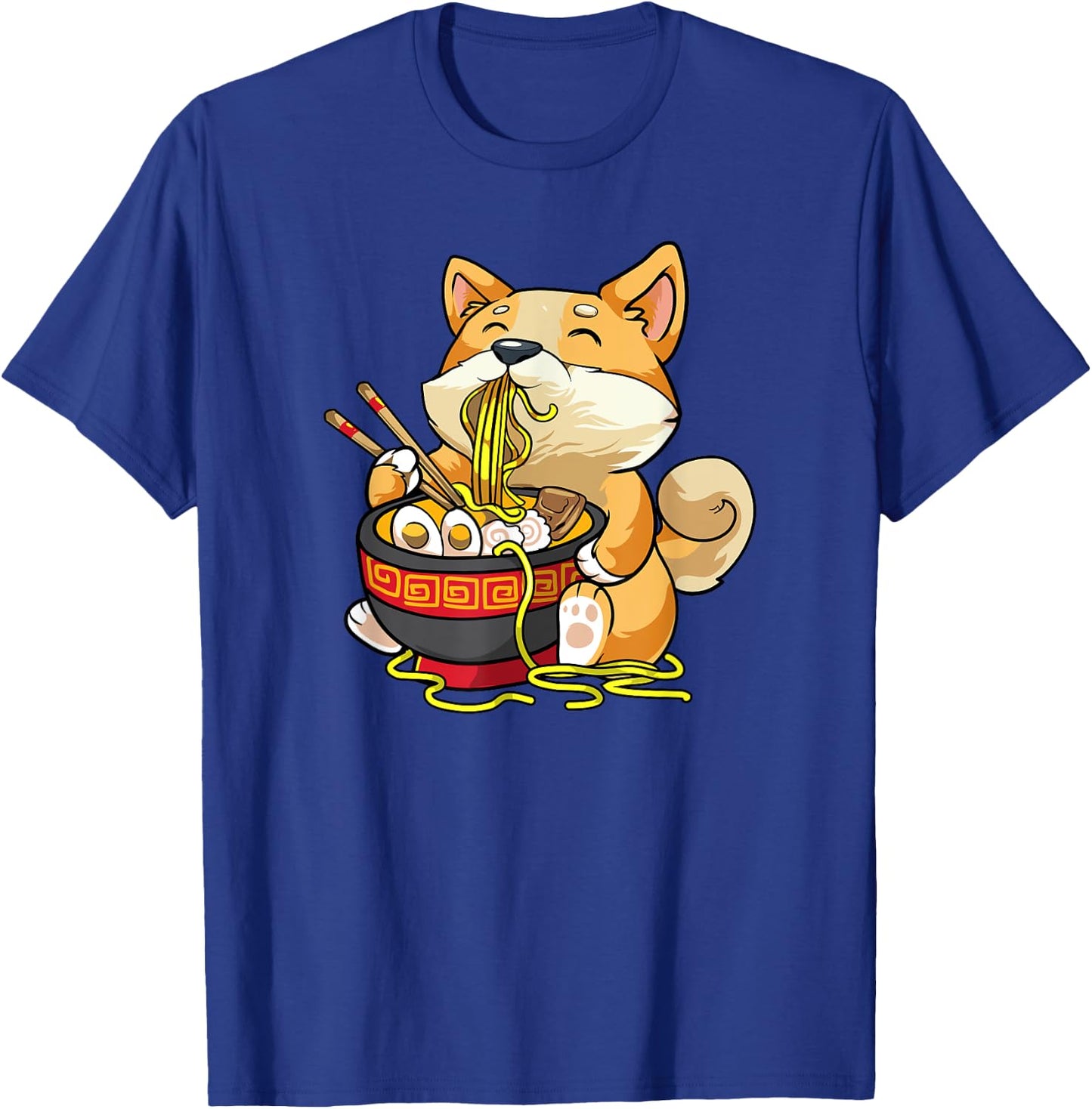 Corgi-Dog Eating Bowl of Ramen Pho Noodle Soup Japan Kawaii T-Shirt - T-Shirt | Royal